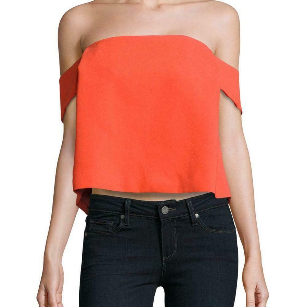 C/MEO COLLECTIVE Those Eyes Cropped Top sz 2